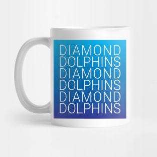 Diamond Dolphins on Gradient Blue Mug